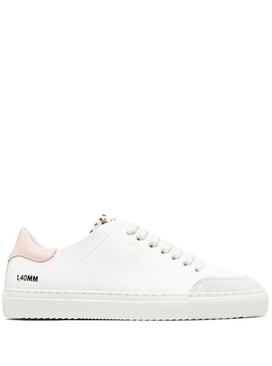 'clean 90' white low top sneaker with lepard tab  in leather woman