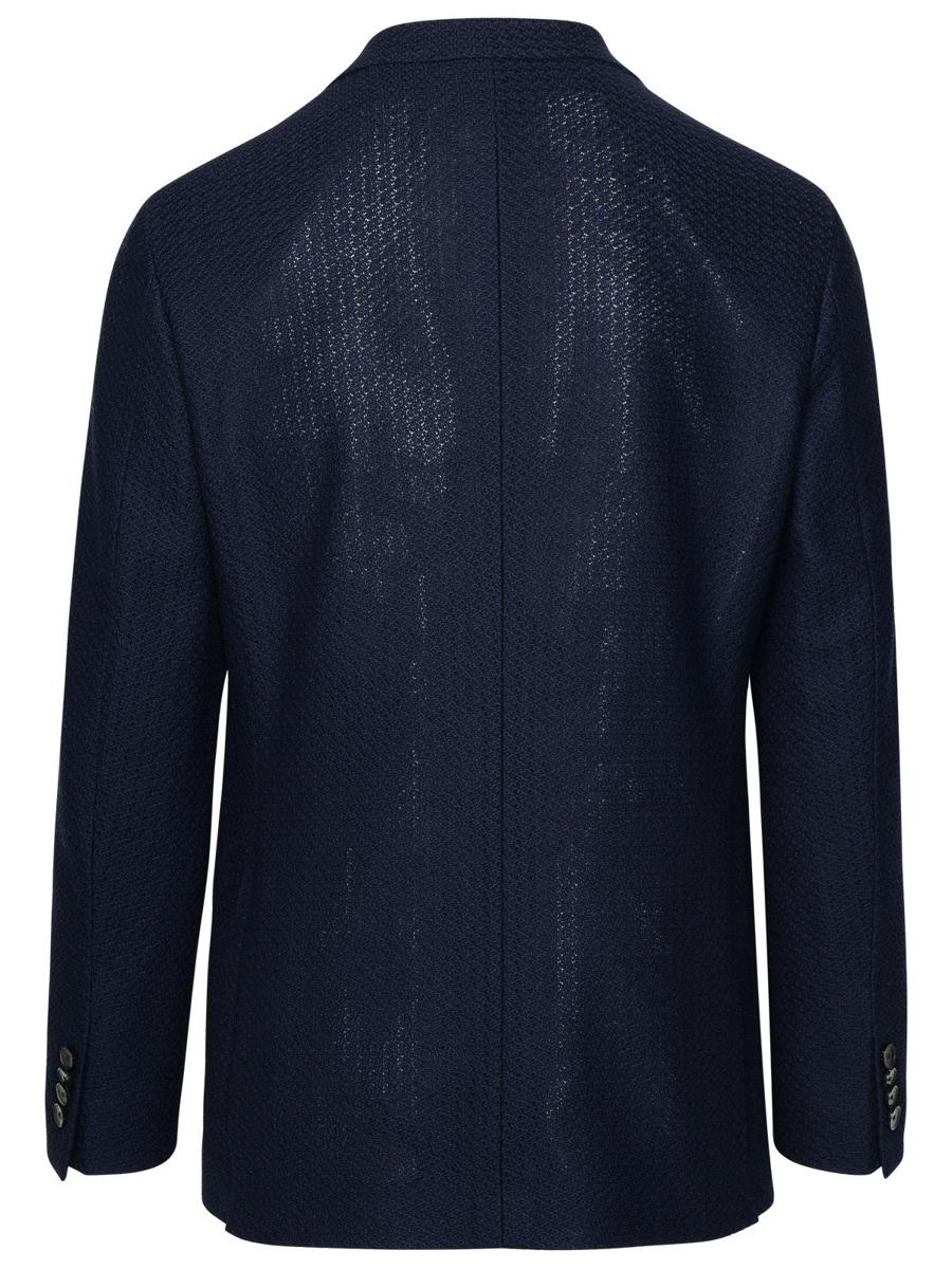 etro blue cotton blazer