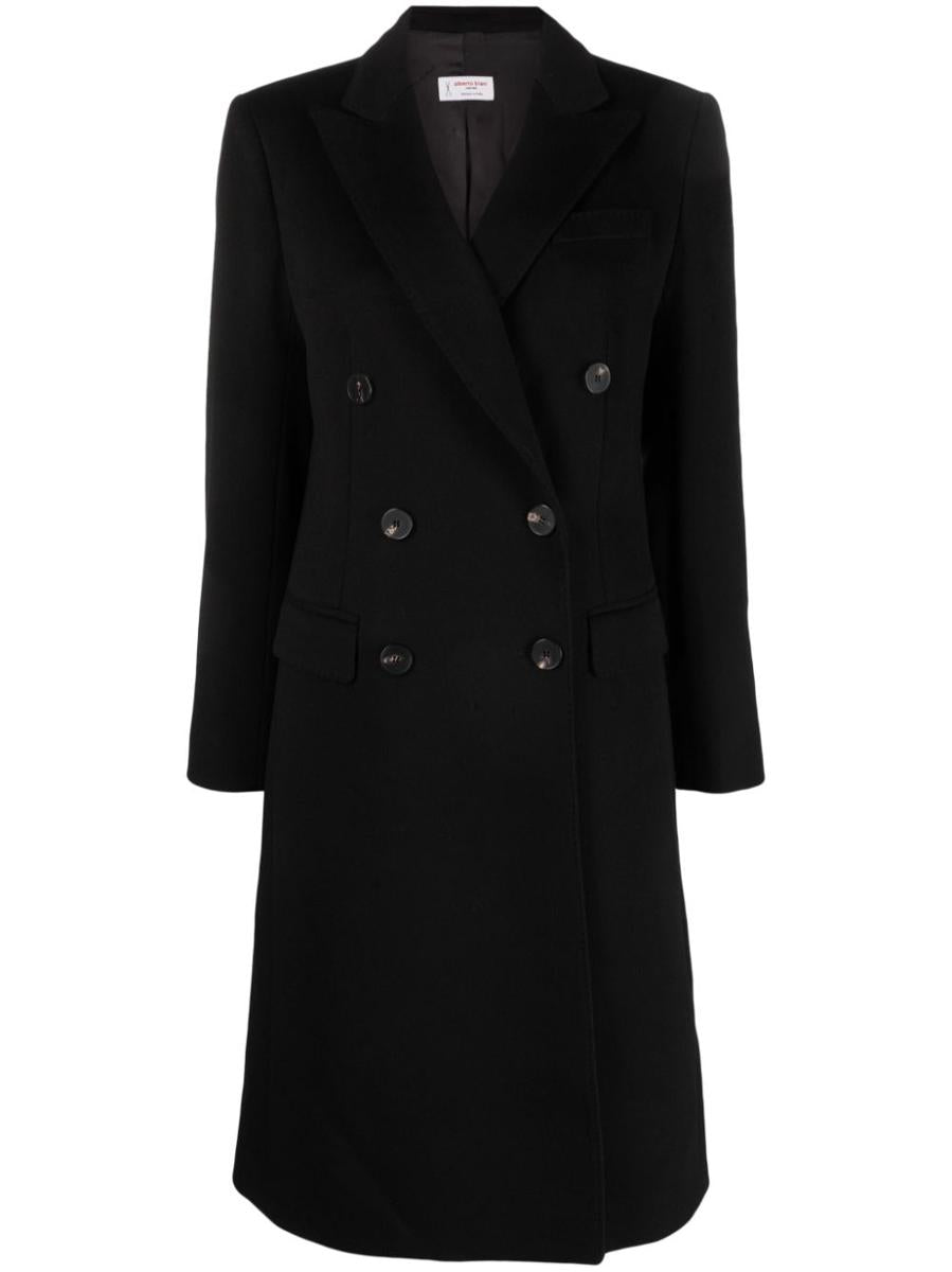 alberto biani double-breasted wool coat