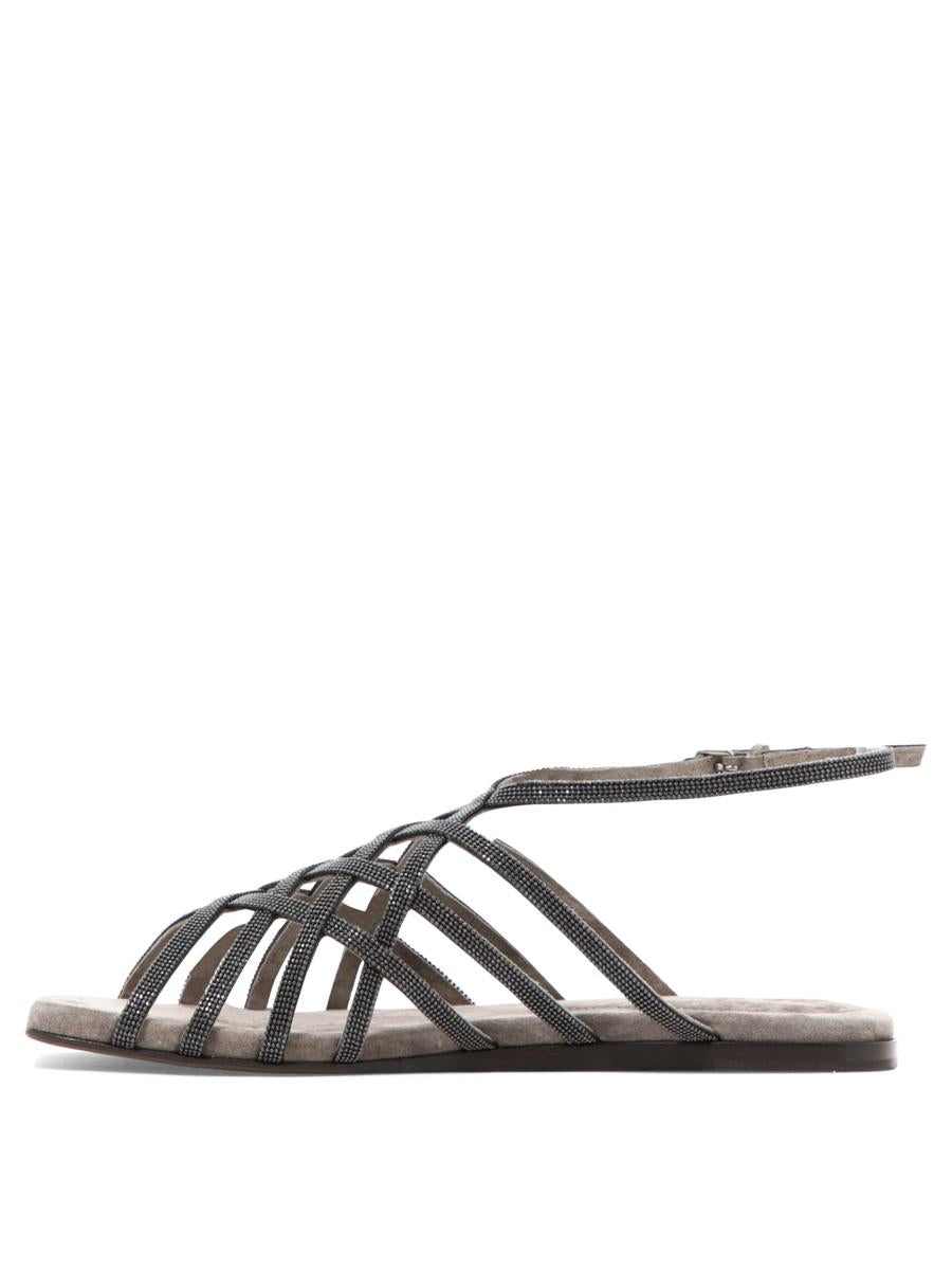 brunello cucinelli "precious net" sandals