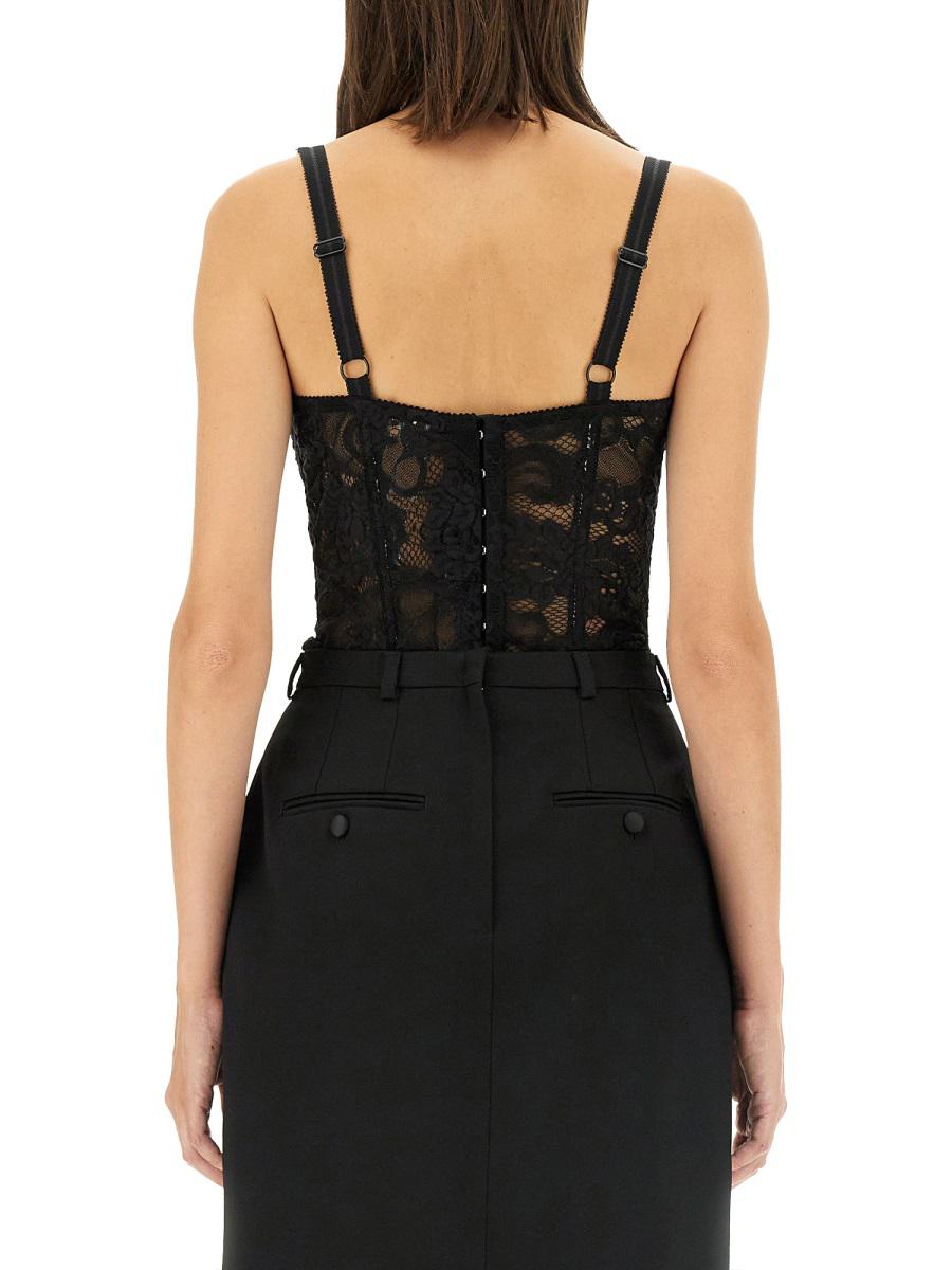 dolce & gabbana satin and lace corsetry top