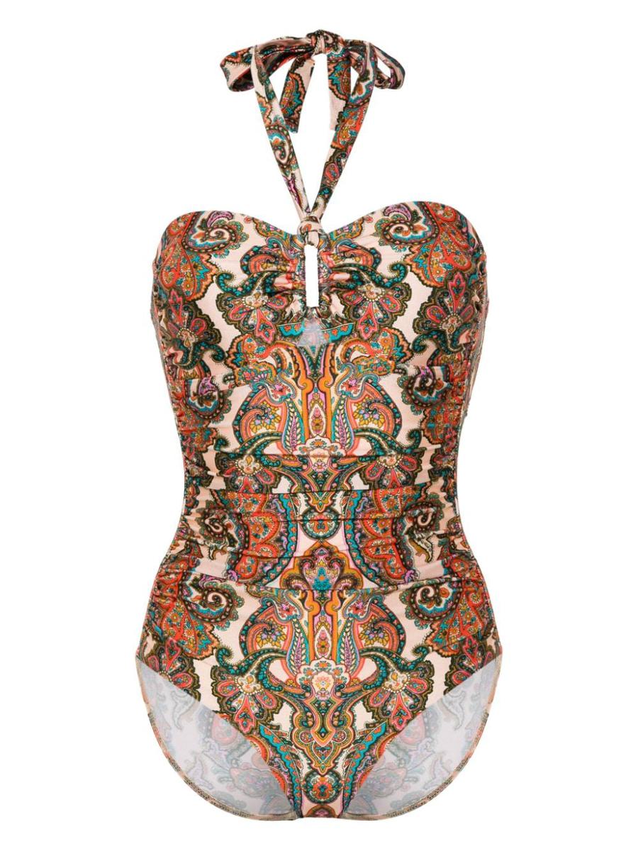 zimmermann paisley print one-piece swimsuit