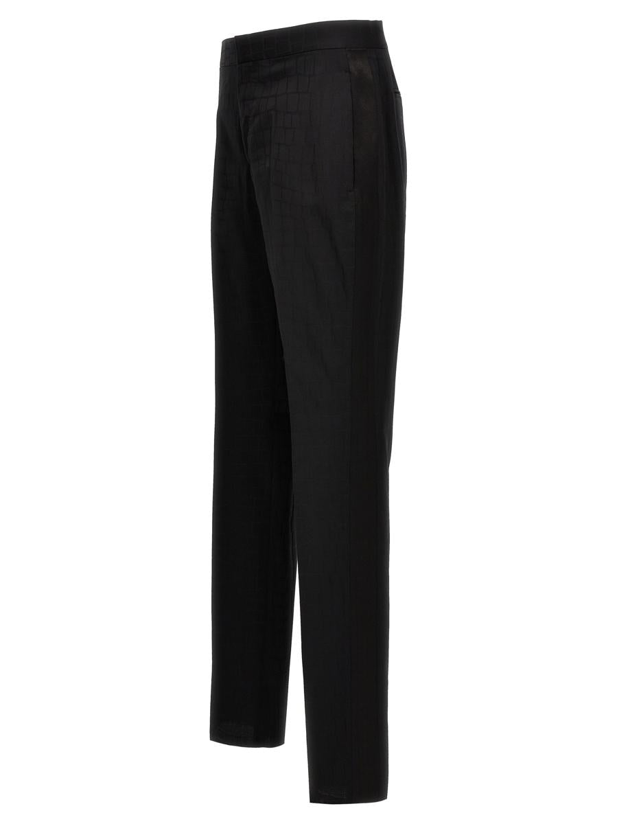 versace croc jacquard trousers