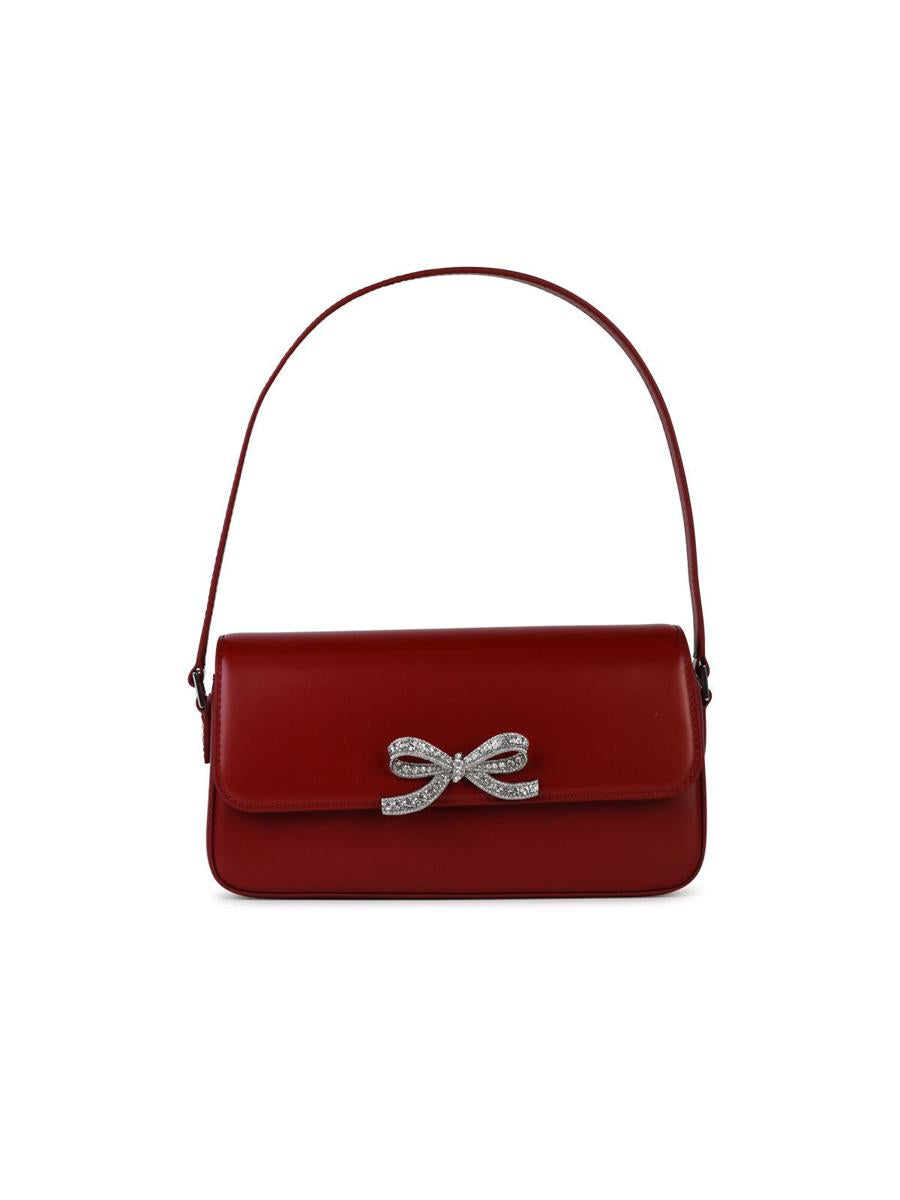 self-portrait 'fiocco' red smooth leather bag