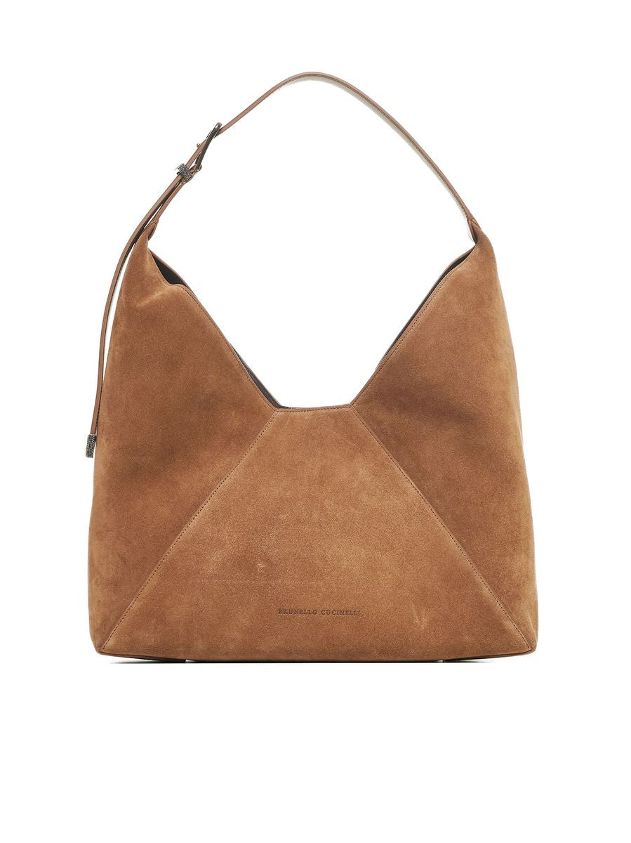 brunello cucinelli leather shoulder bag