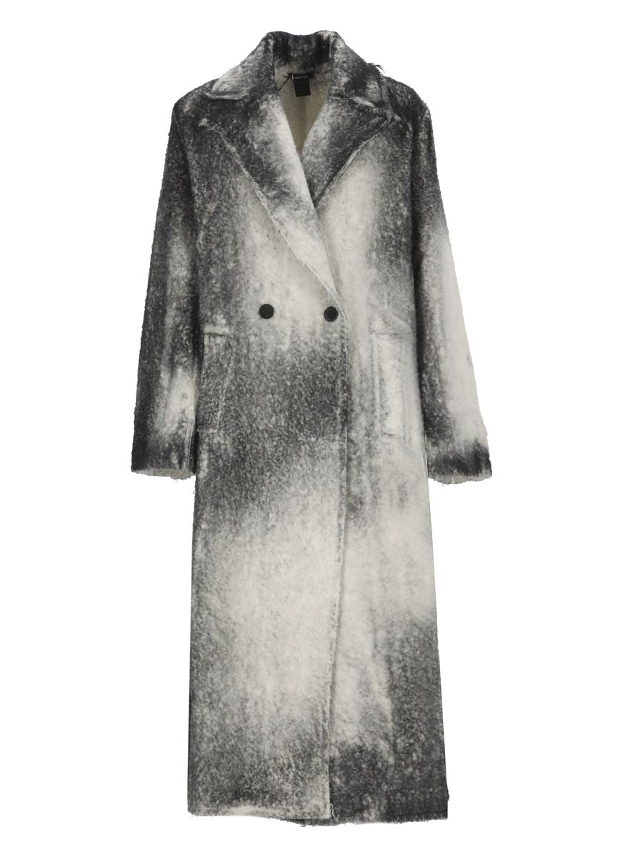 avant toi marble effect wool coat