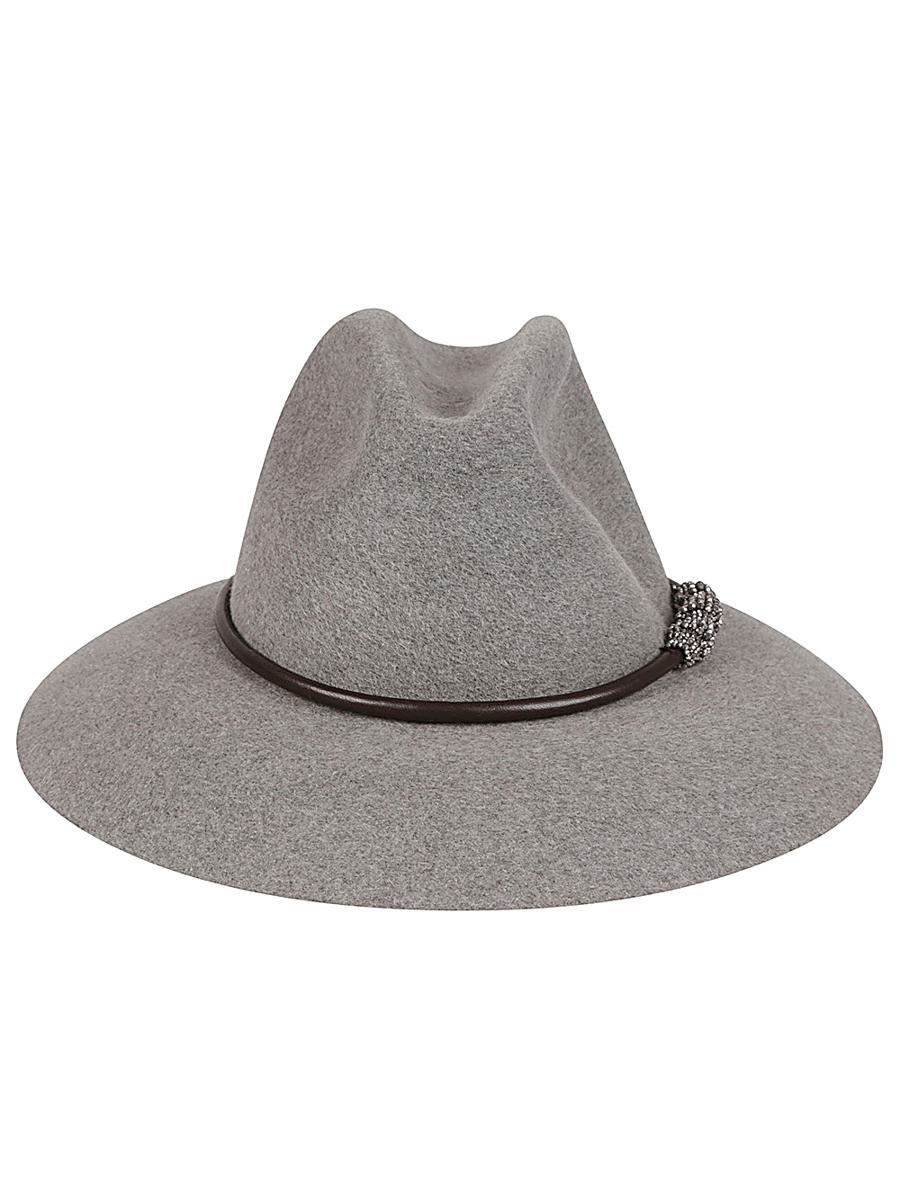 brunello cucinelli wool fedora hat