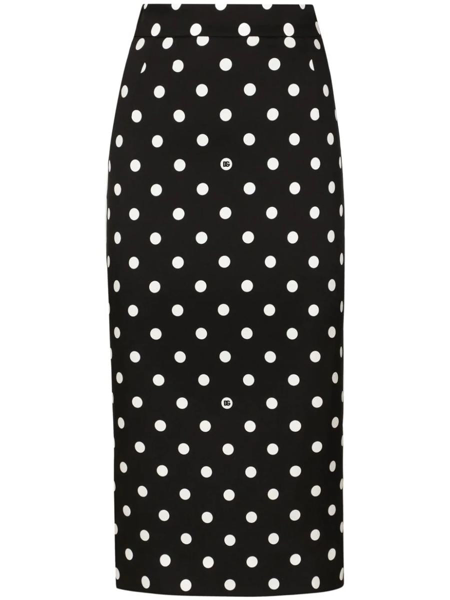 dolce & gabbana polka dot pencil skirt