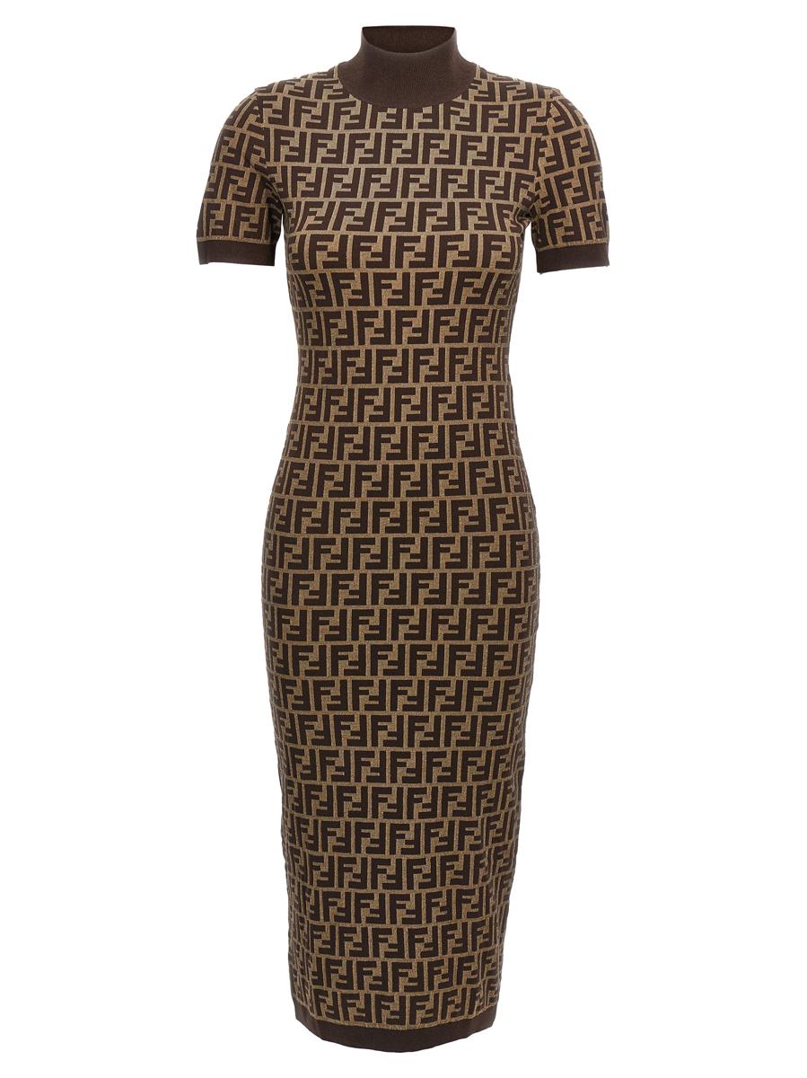 fendi 'ff' midi dress