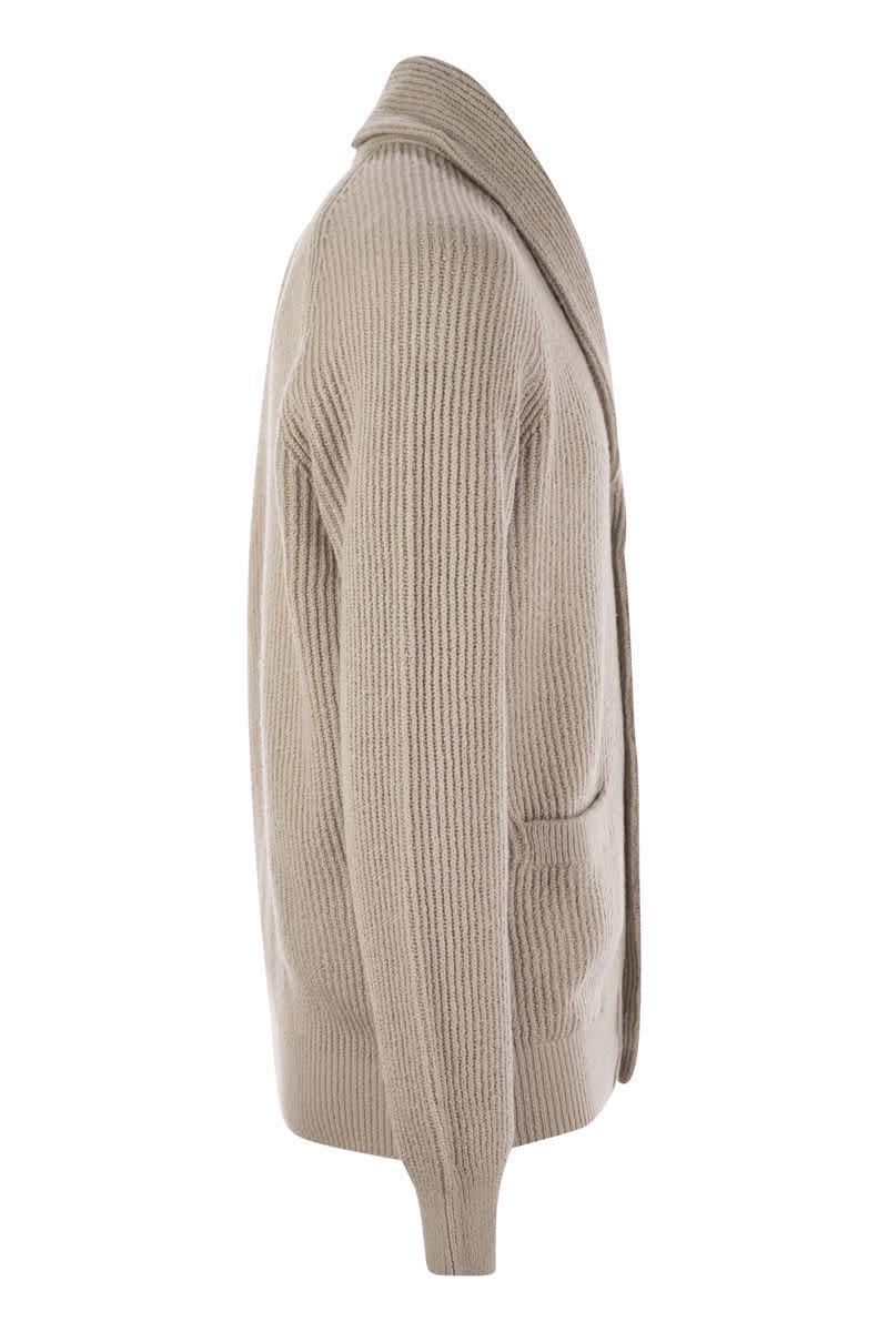 brunello cucinelli buttoned cotton rib cardigan