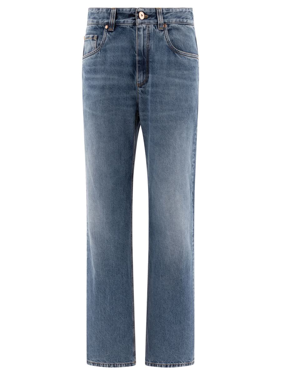 brunello cucinelli "authentic" jeans with shiny tab