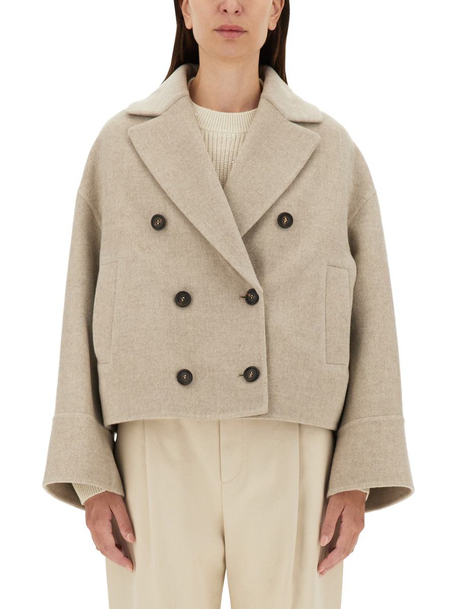 brunello cucinelli double woven wool and cashmere caban