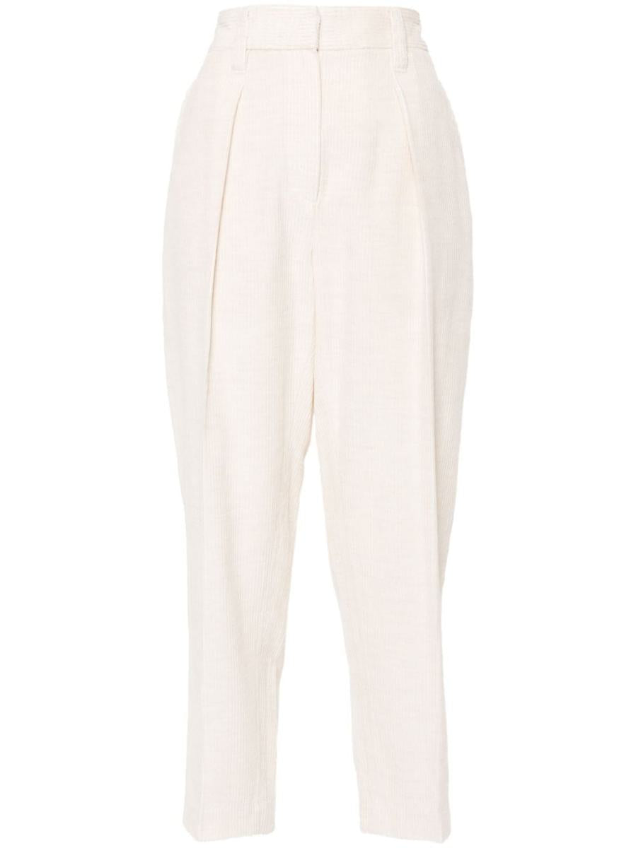 brunello cucinelli cotton blend trousers