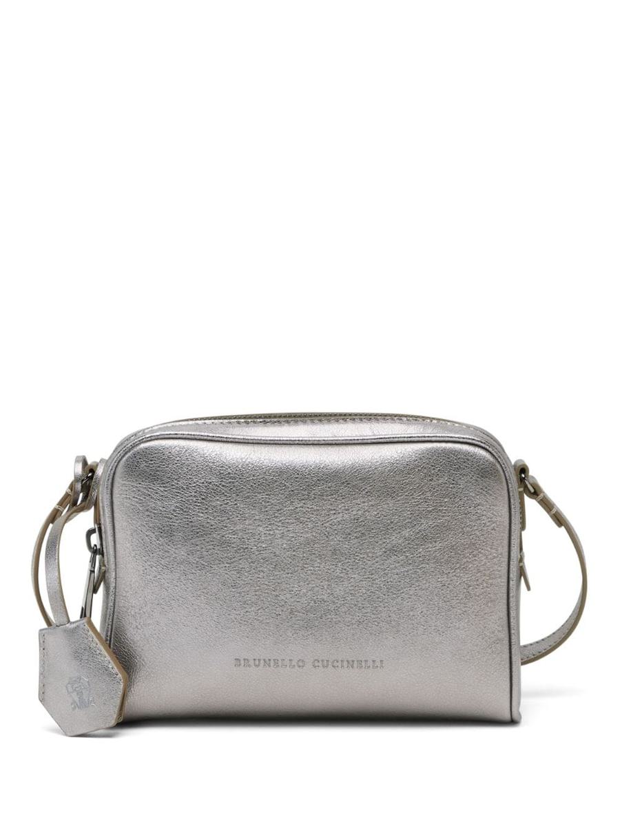 brunello cucinelli leather shoulder bag