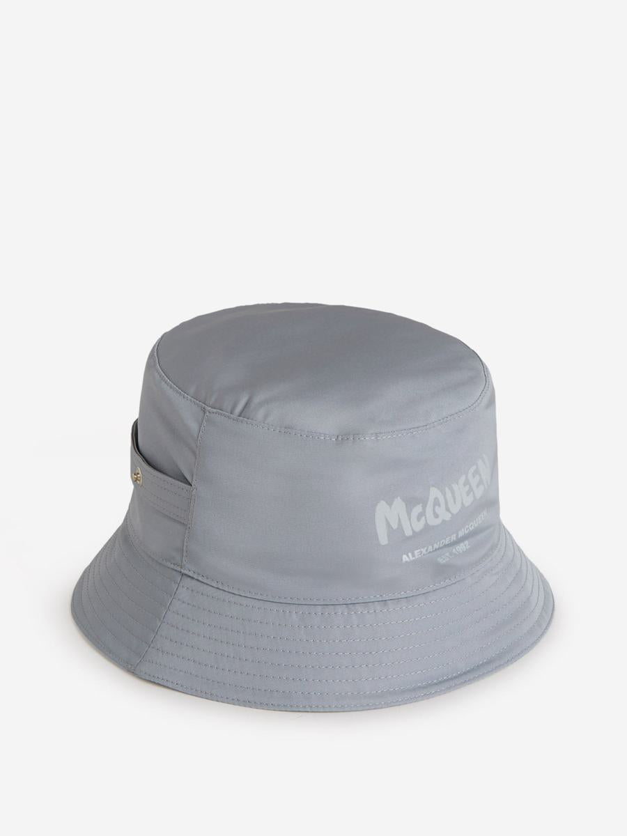 alexander mcqueen graffiti logo bucket hat