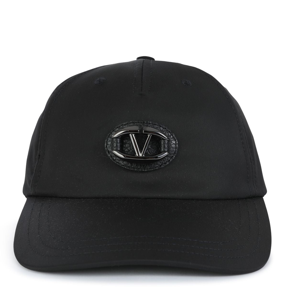 valentino garavani black cotton baseball cap