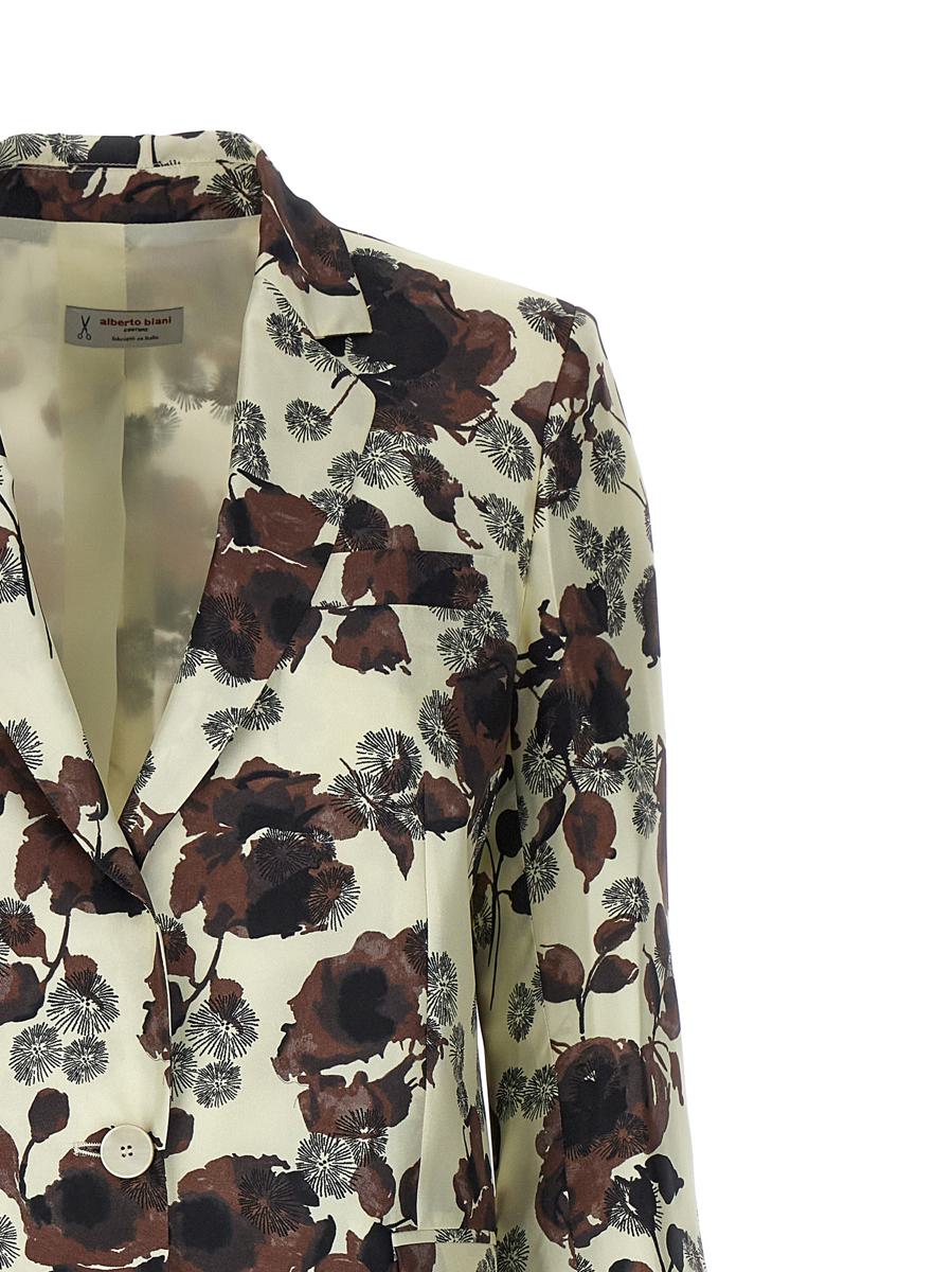 alberto biani floral print trench coat