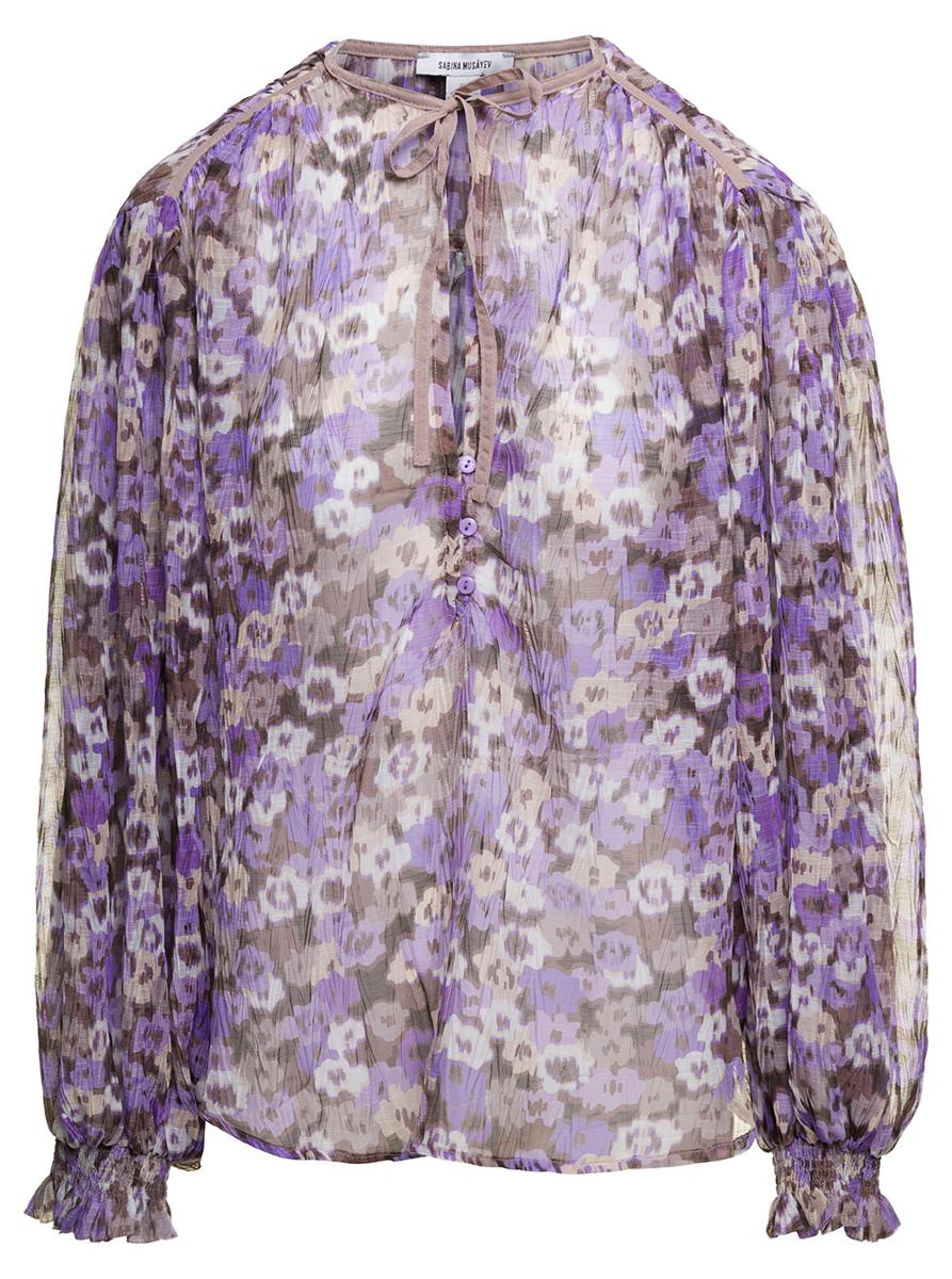 'atara' purple blosue with all-over floreal print in polyester woman