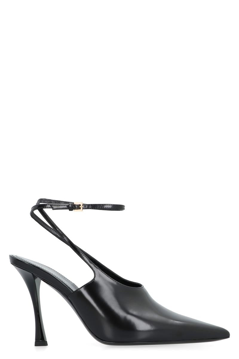 givenchy show leather pointy-toe slingback