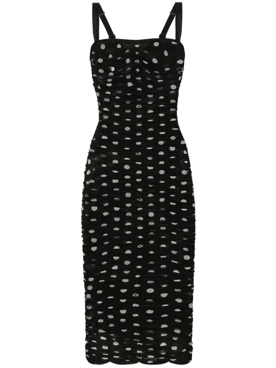 dolce & gabbana polka dot midi dress