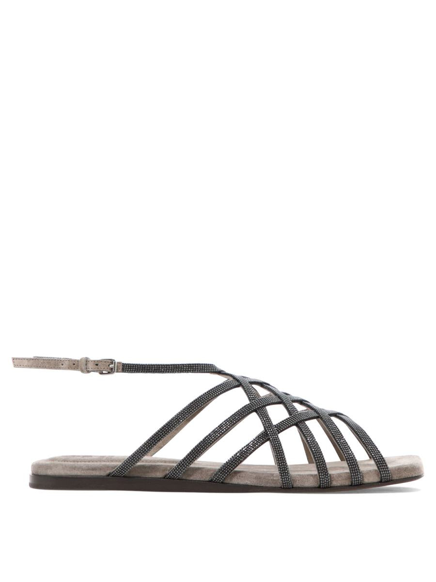 brunello cucinelli "precious net" sandals