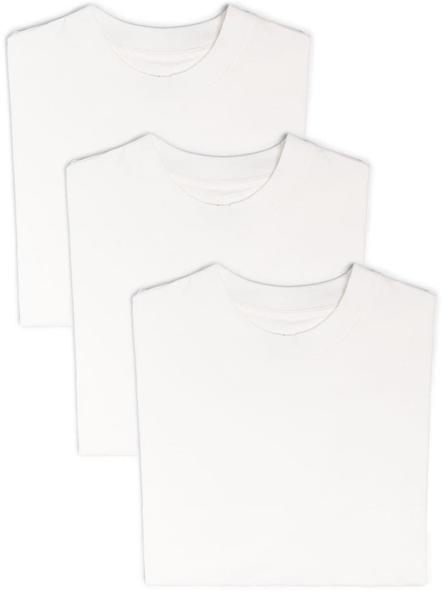 jil sander pack of 3 cotton t-shirts with logo tag