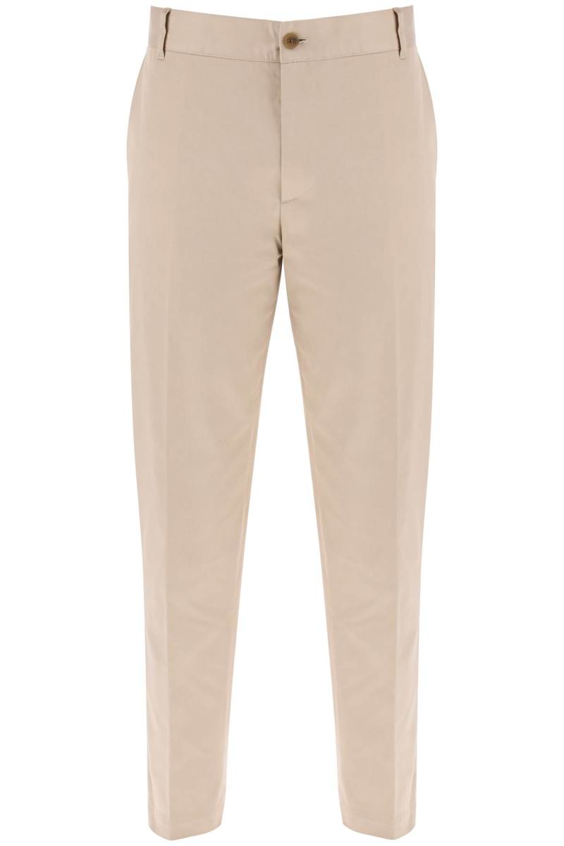 pantaloni chino in gabardina di cotone