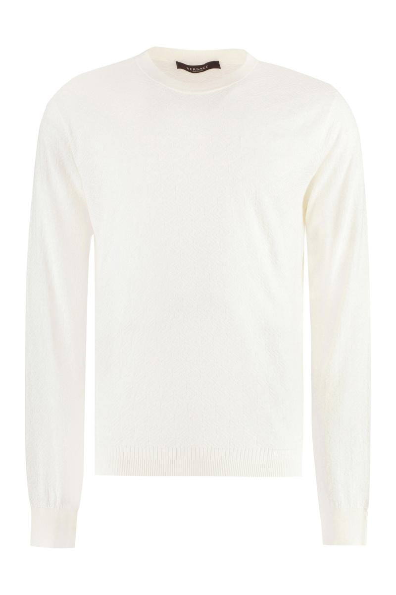 versace long sleeve cotton blend t-shirt