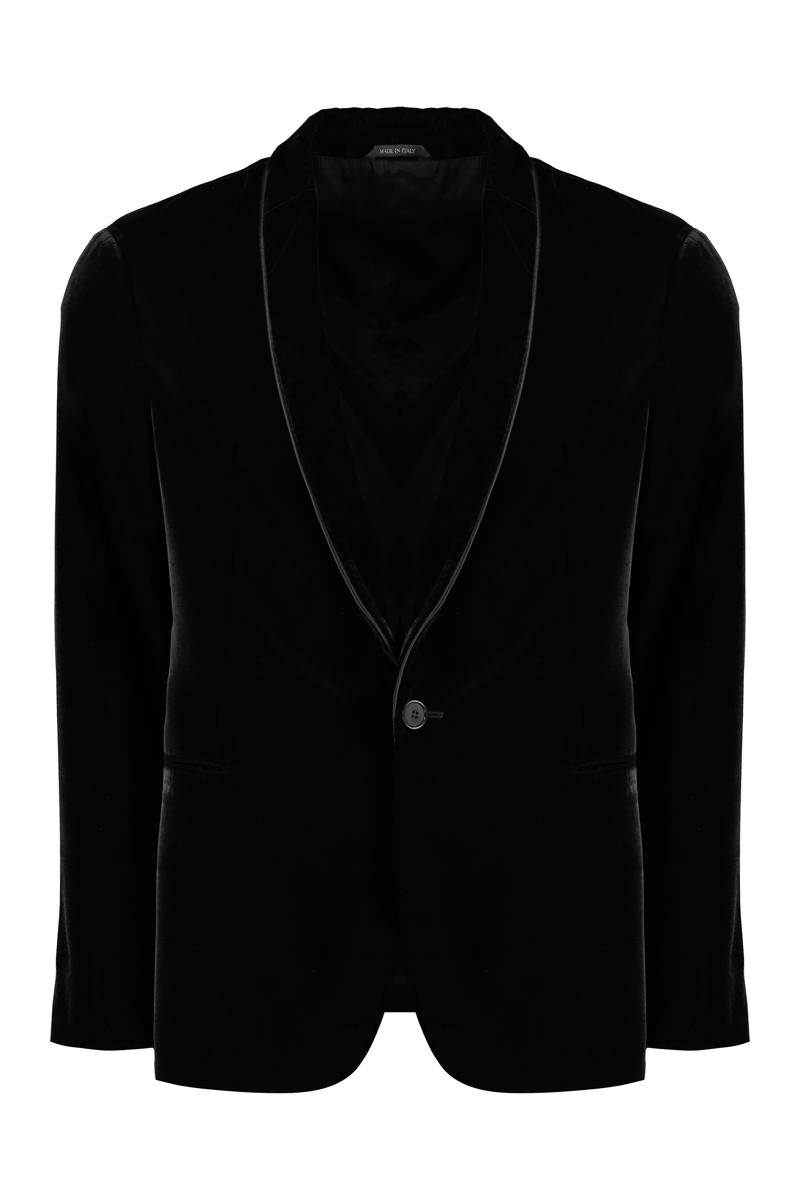 giorgio armani single-breasted velvet jacket