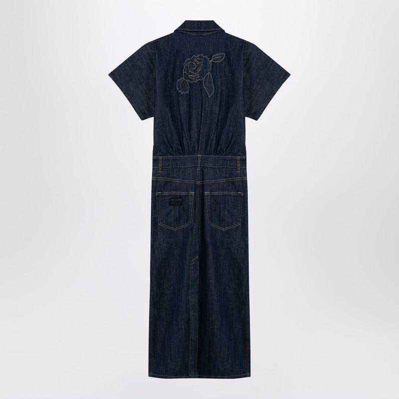 ganni midi dress in denim