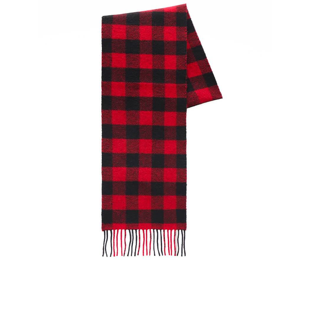 woolrich  buffalo check red black scarf