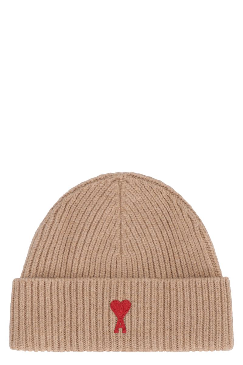 ami paris ribbed wool beanie