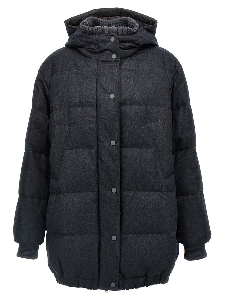 brunello cucinelli padded wool down jacket