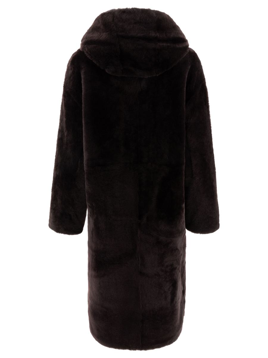 yves salomon cappotto in shearling con cappuccio