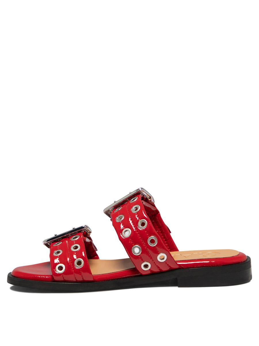 ganni "buckle two-strap" sandals