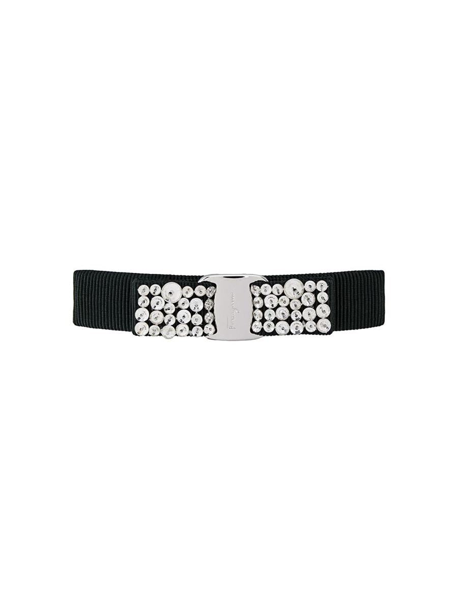 salvatore ferragamo vara crystal embellished hair clip