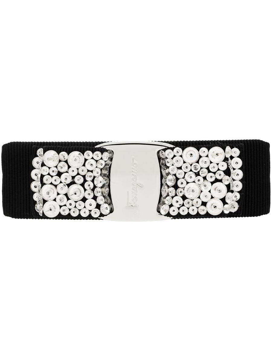 salvatore ferragamo vara crystal embellished clip