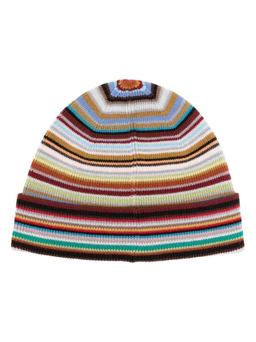 paul smith patterned intarsia-knit virgin-wool beanie