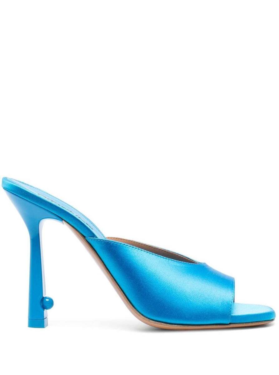 pop lollipop pointed-toe mules in light-.blue leather woman