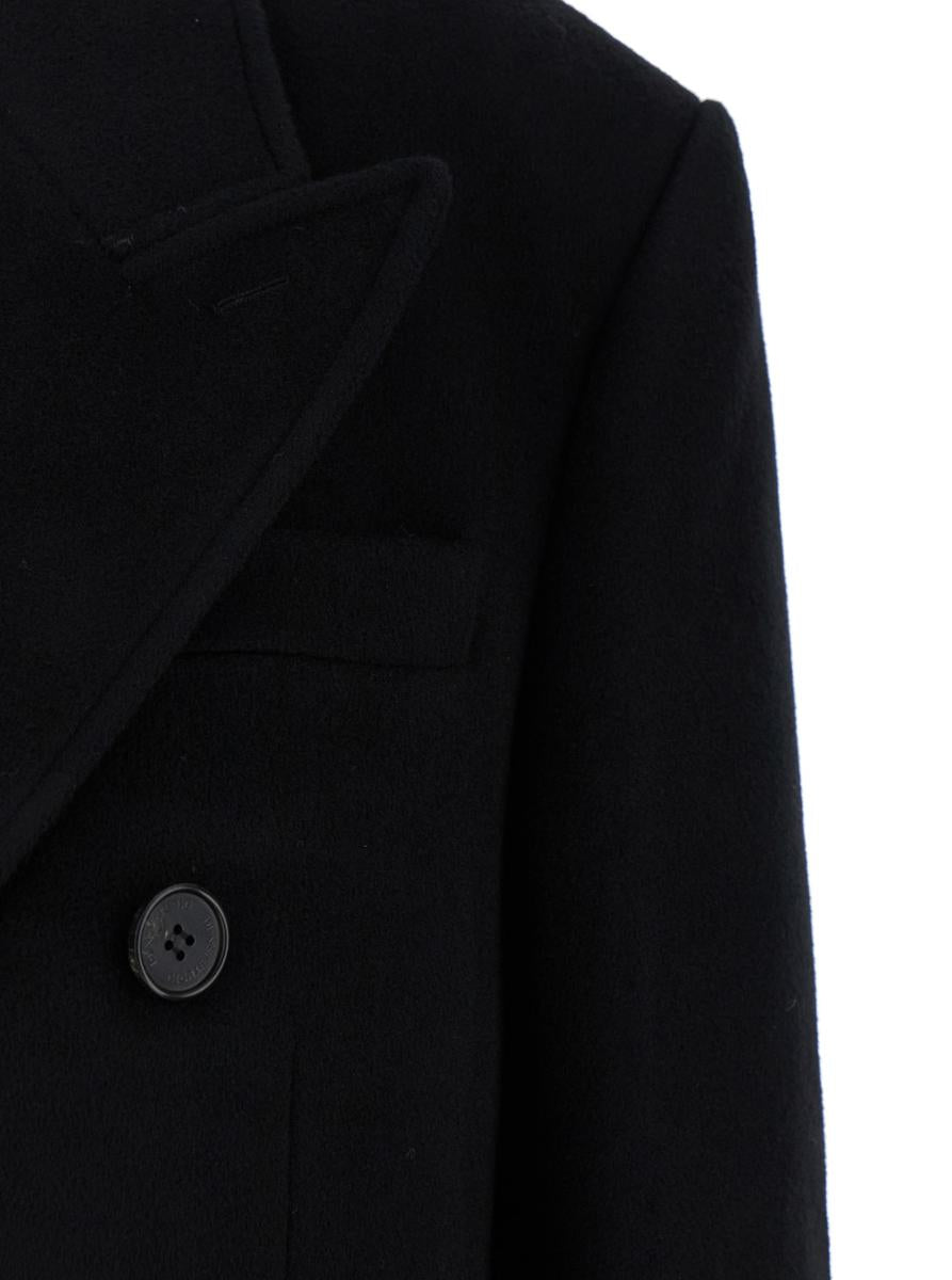 unisex tailored double-breasted wool coat