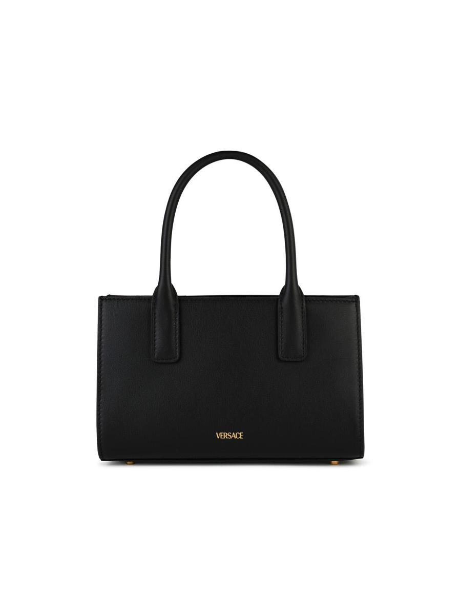 versace small 'medusa '95' black leather bag