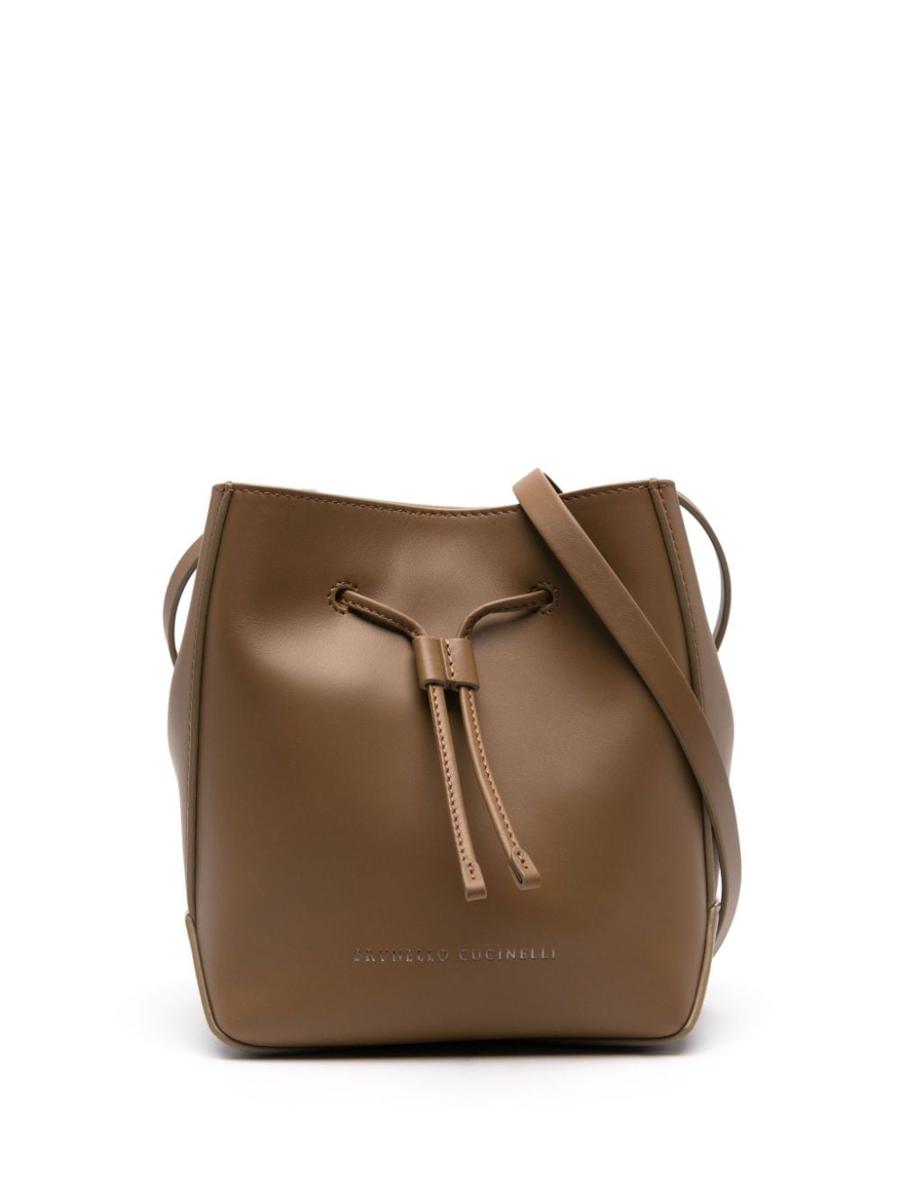 brunello cucinelli leather shoulder bag