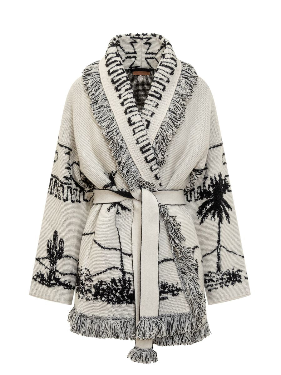 alanui icon jacquard cardigan