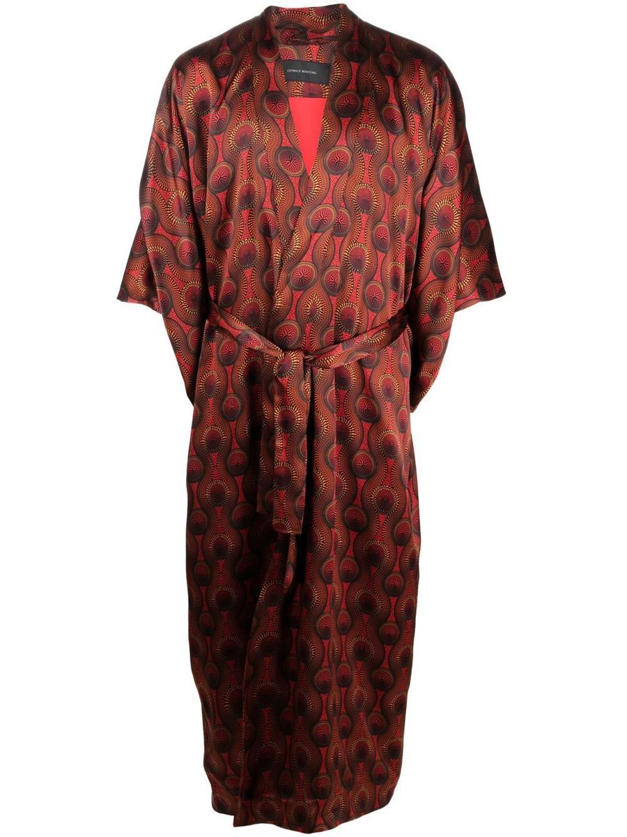 ozwald boateng printed silk long kimono