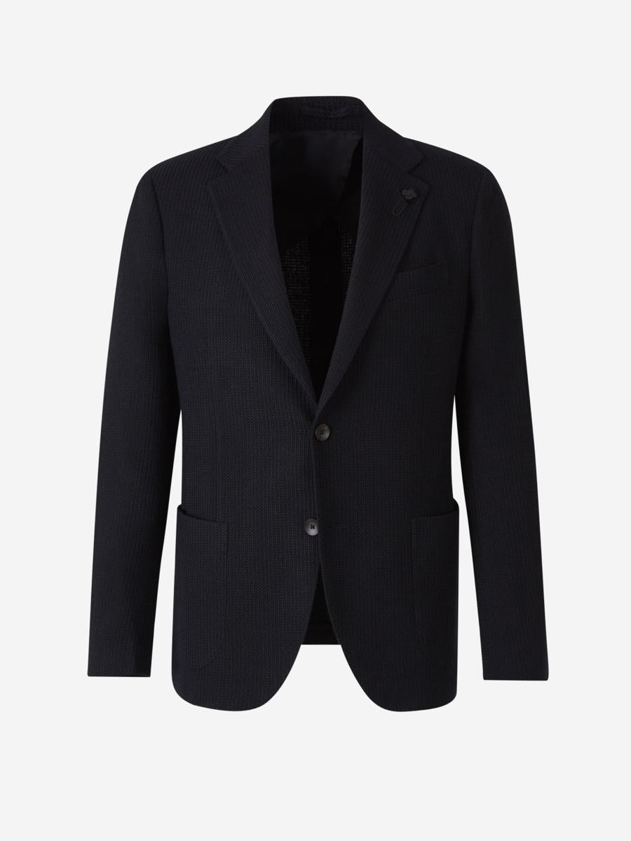 lardini textured cotton blazer