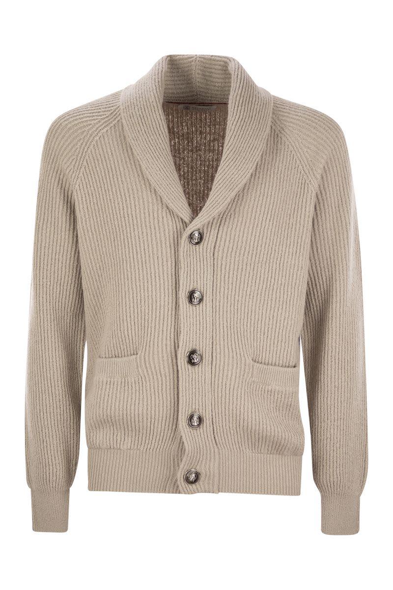 brunello cucinelli buttoned cotton rib cardigan