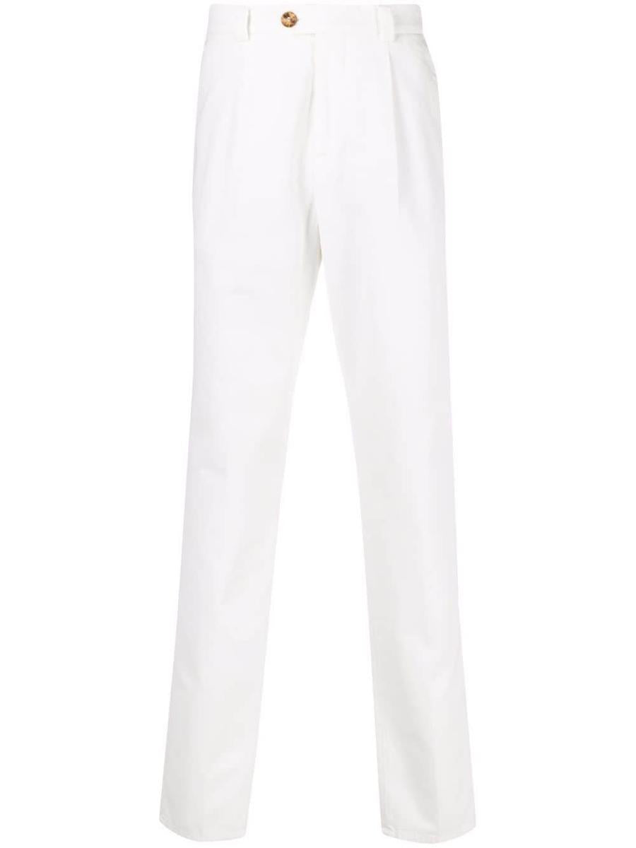 brunello cucinelli cotton chino trousers