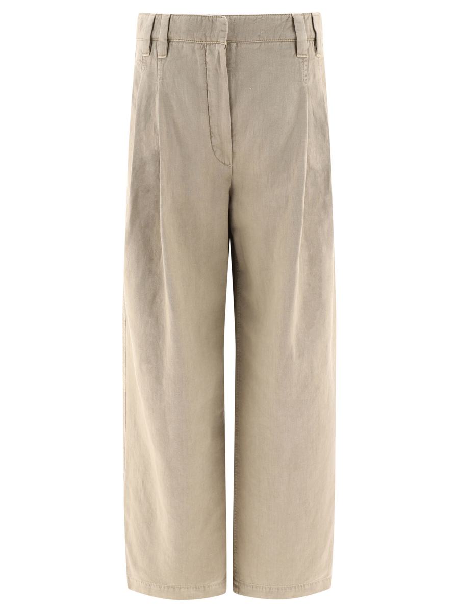 brunello cucinelli wide leg trousers