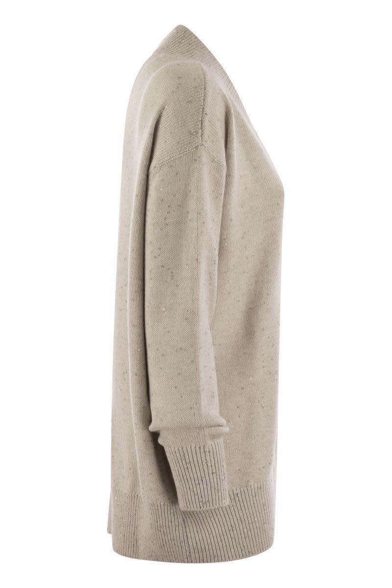 brunello cucinelli cashmere and silk sweater with micro sequins