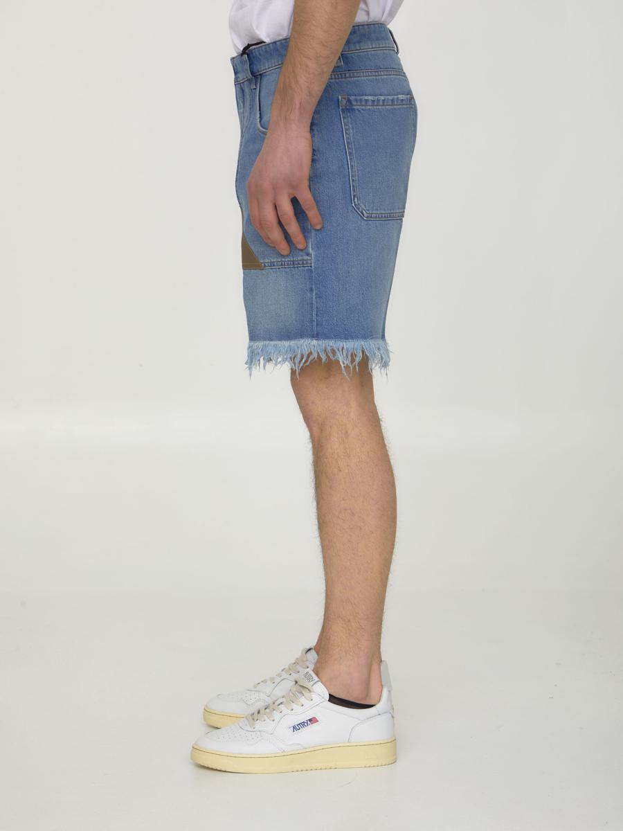 blue denim bermuda shorts